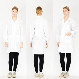 Wholesale Custom Unisex Long Sleeve White Lab Coats Women Medical Uniforms Hospital Nurse Doctor Coat Medical Lab Coat