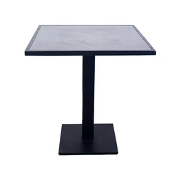 Factory Direct Wholesale Outdoor Cafe Shop Table Nordic Metal Frame Rock Plate Dinning Restaurant Table