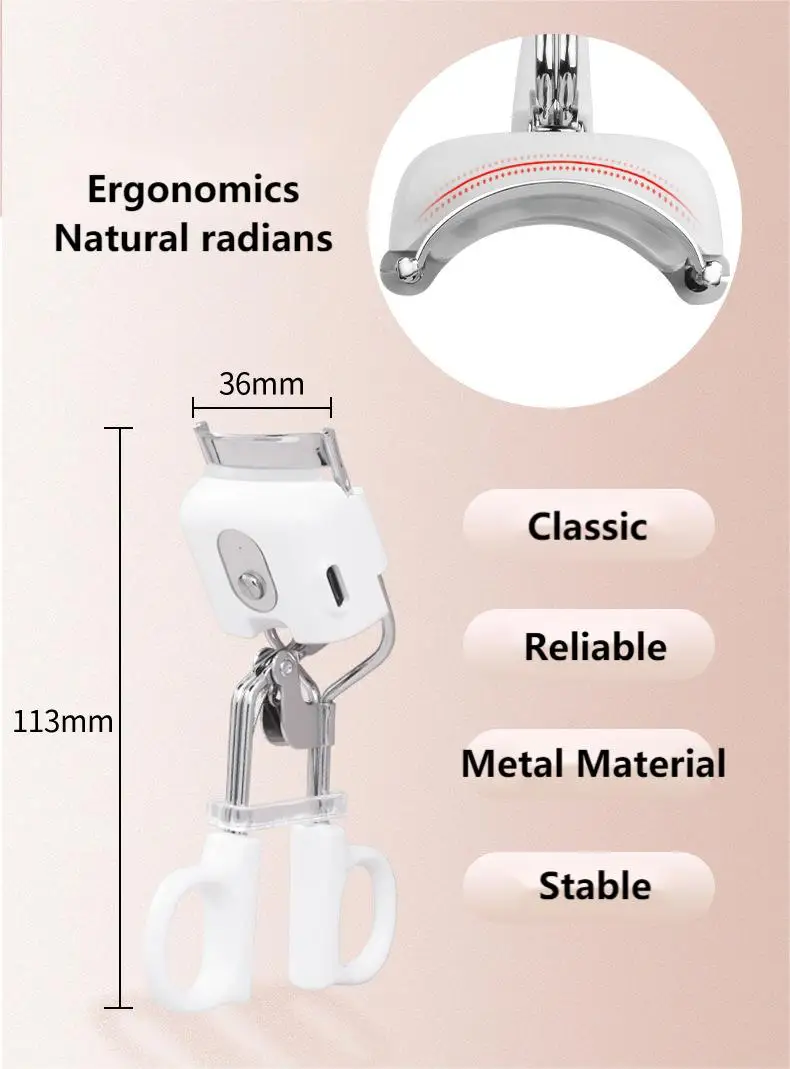 Exclusive Patent New Design Heated Eyelash Curler Color Box USB Rechargeable 3 Gear Temperature Change Eyelash Curler Electric