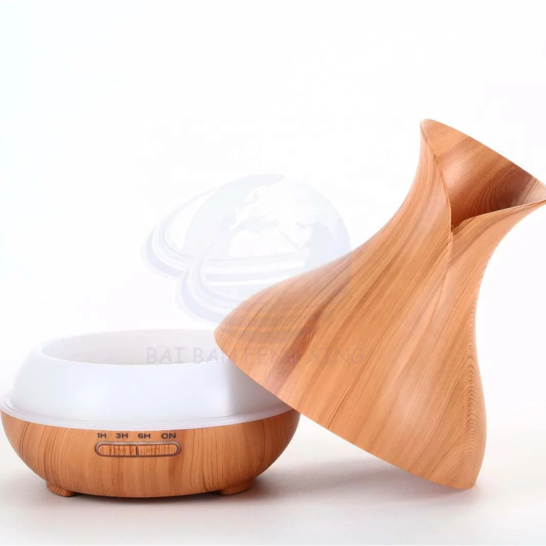 Air Diffuser Wood Grain Home Bedroom Hotel Ultrasonic Essential Oil Spray Humidifier Mute Fog Capacity Light 7