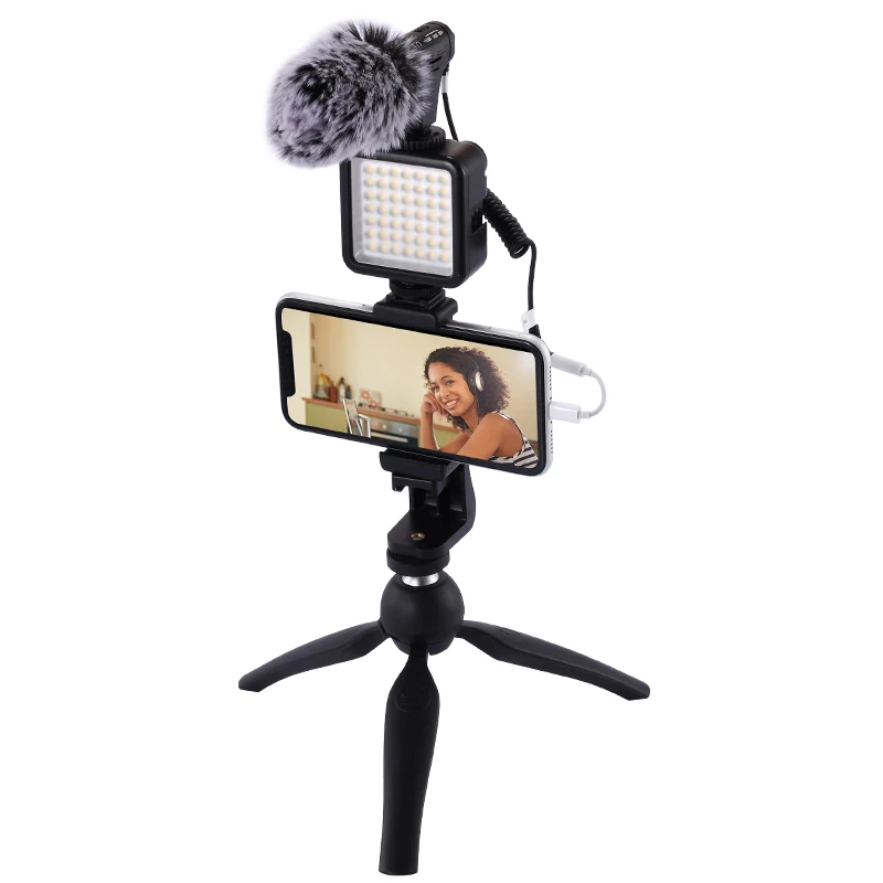 Mamen Vlog Kit Live Streaming Equipment with Tripod Mini Bi-color