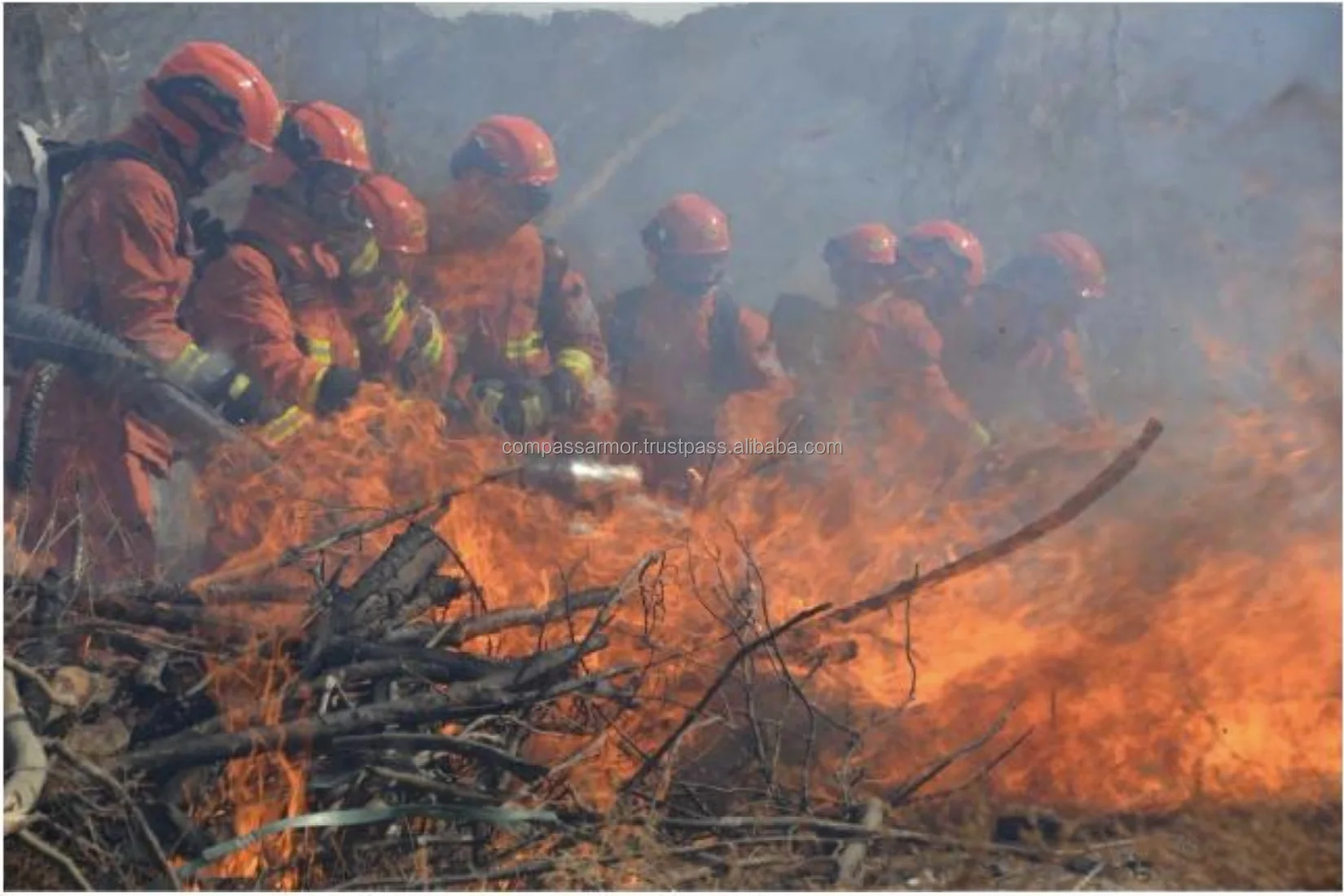 Compassarmor Firefighter Carbon Fiber Shell Helmet Fireman Rescue Red