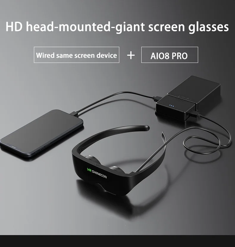 VR glasses, AIO8, head mounted panoramic viewing, immersive experience, can be worn for myopia, intelligent VR glasses