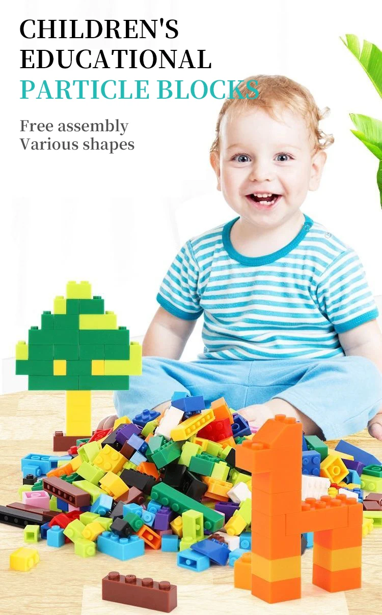 Hw 500/1000pcs Blocks Abs Plastic Bricks Kids Kit Diy Educational Compatible With Small