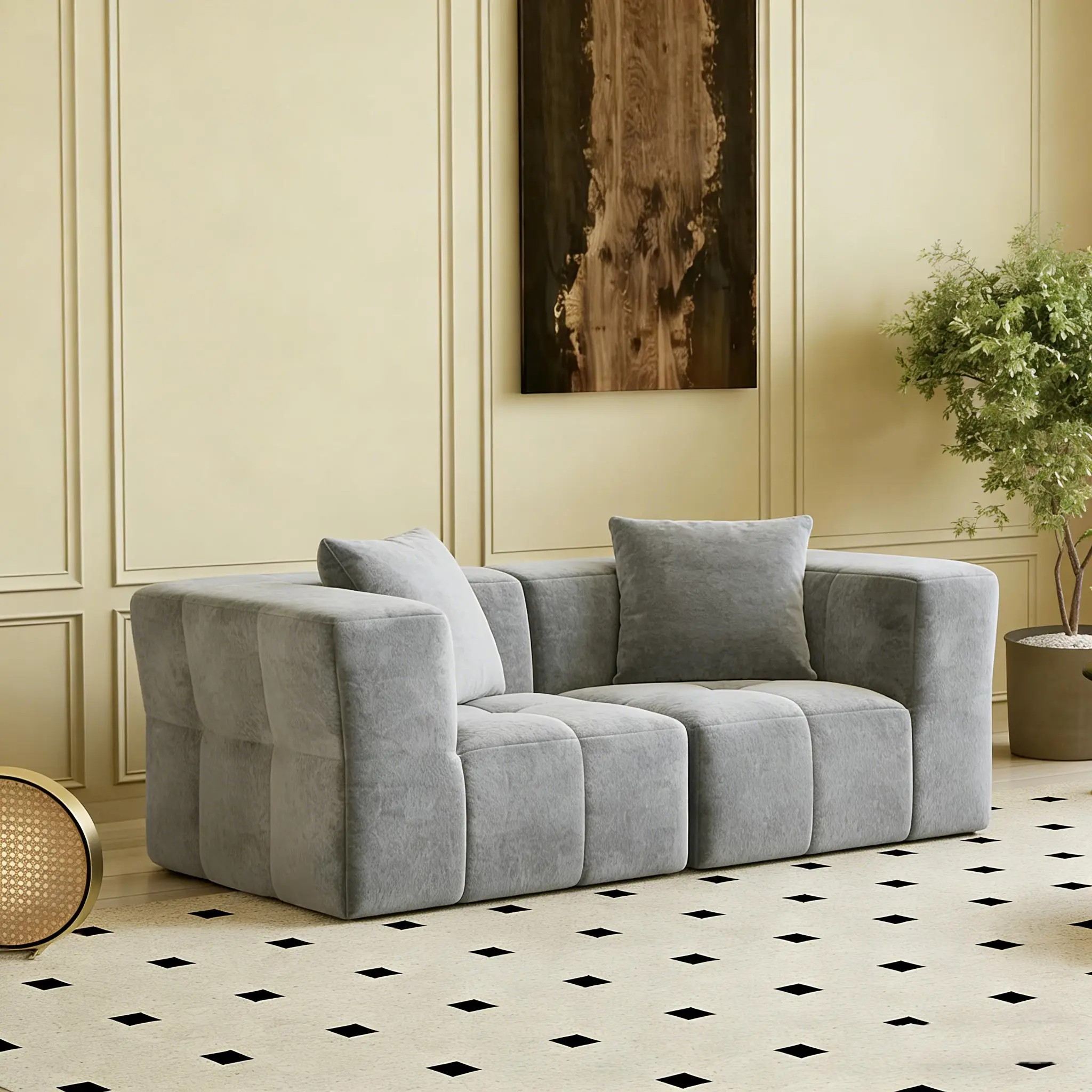 180cm 2 Seat Boneless Couch Compressed Sofa Modern Design Vacuum Packaging Compressed Sofa Foam Sectional Canape Corner Sofa