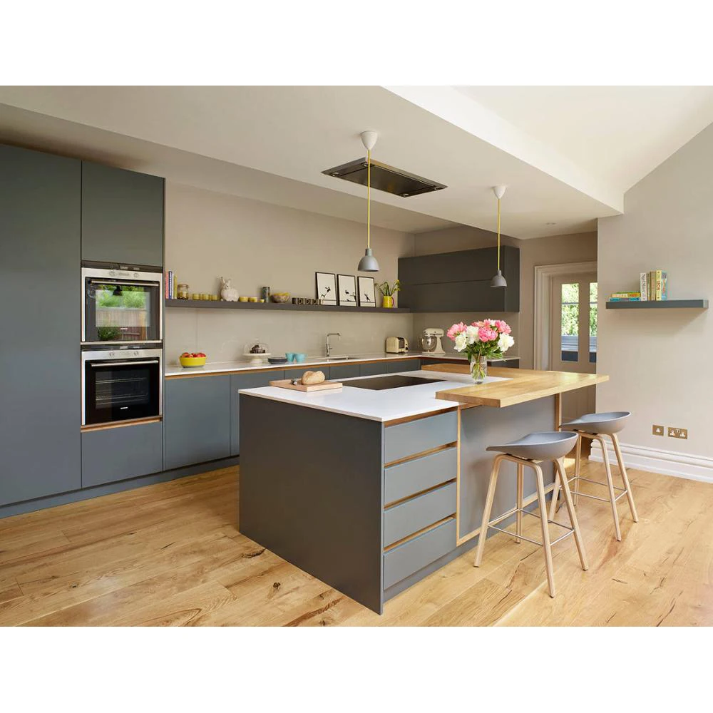 full assembled mixed style lacquer laminated modular kitchen