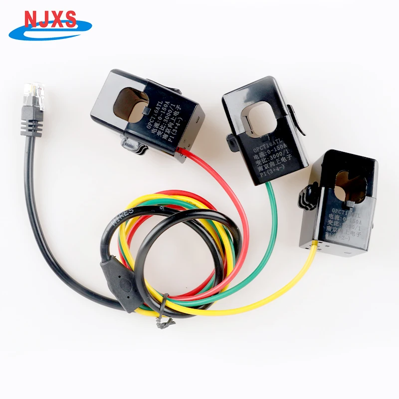 NJXSE OPCT16ATL Split Core Current Transformer Three-in-one with RJ12 CT 5A 10A 30A 50A 100A 150A/50mA 100mA Clamp Transformer
