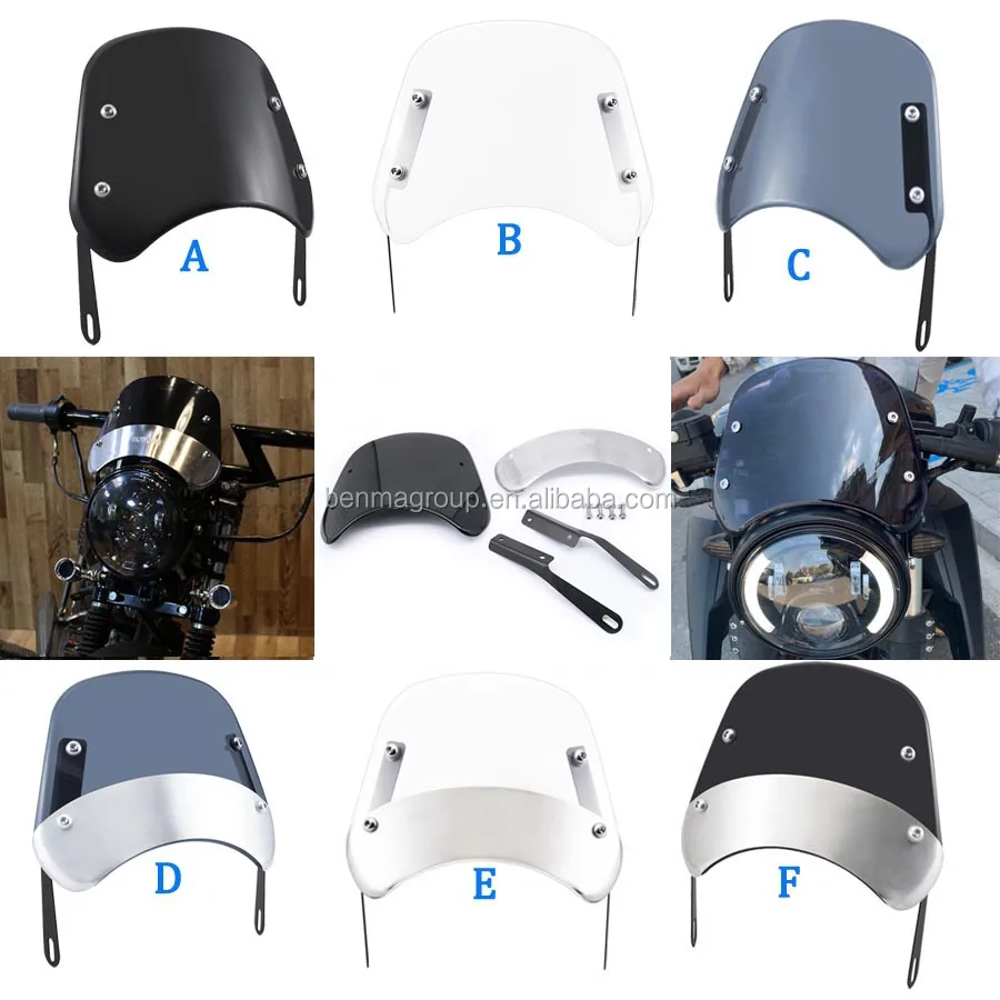 Motorcycle Windshield GadiParts Bike Universal Visor Windscreen