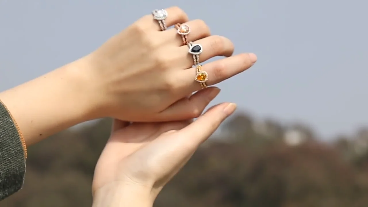 Custom Silver Rings Jewelry Women Non Tarnish Gold Plated Engagement