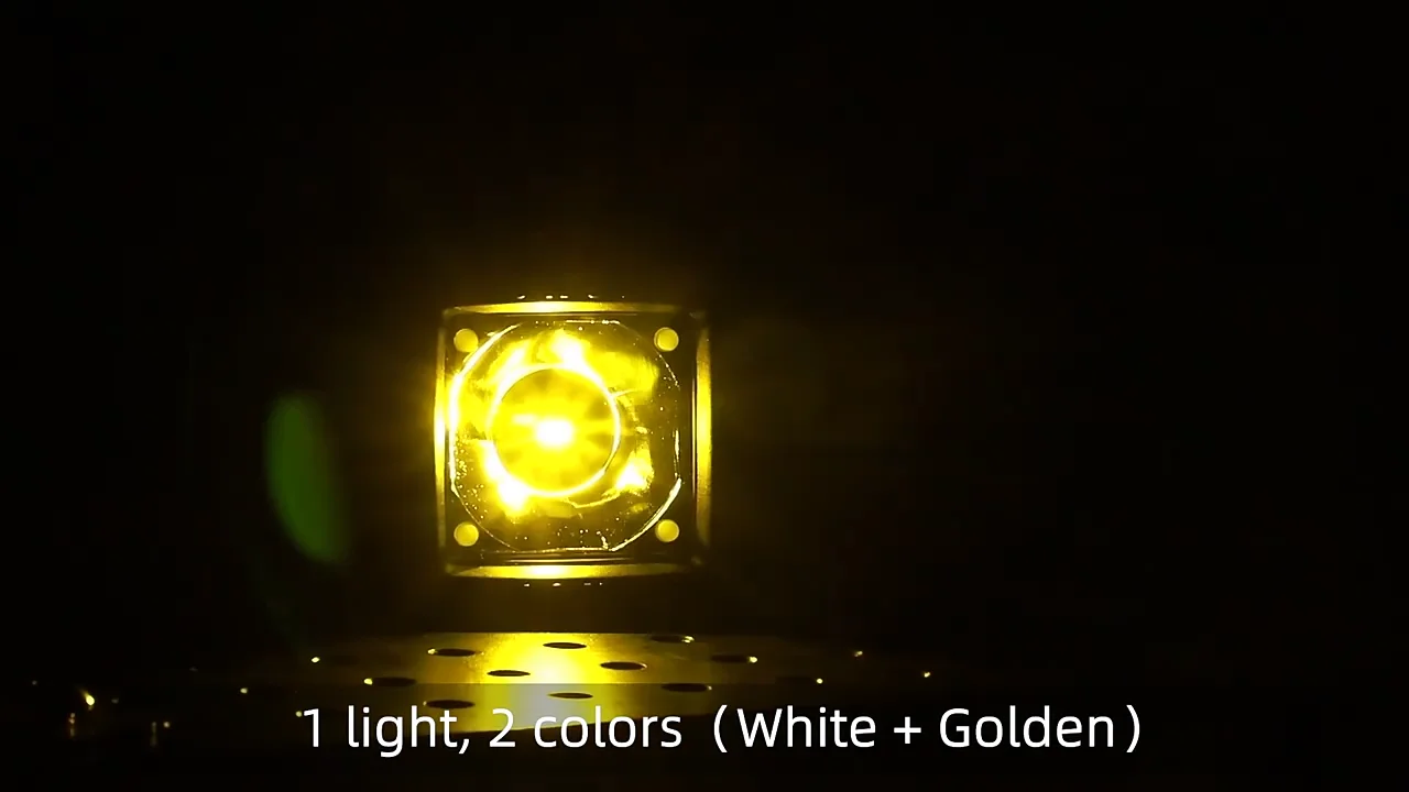2 Projecteurs LED Cube Jaunes 3 Pouces 400W - Pour Phares Antibrouillard Ou Travail
