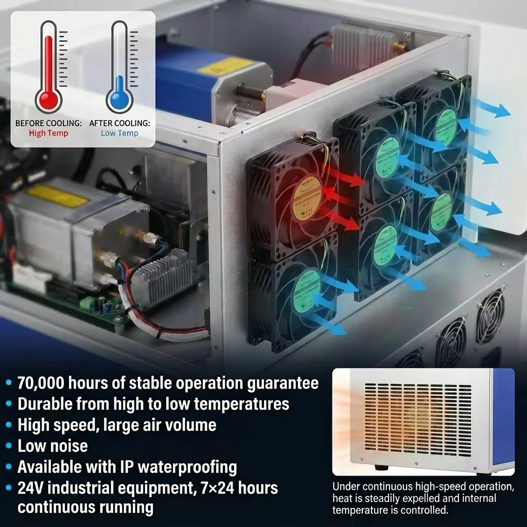 Electric Axial Cooling Fan, 8038, 48V, PBT - detail 2