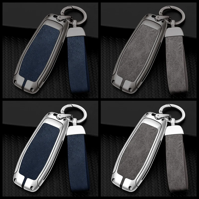 KUNIO Custodia Portachiavi In TPU Similpelle Per Ford Escort, Focus 3/4, Mondeo 5, Mustang, F-150, Explorer E Altri (3 Tasti). Colore Rosso, Protezione Antiurto.