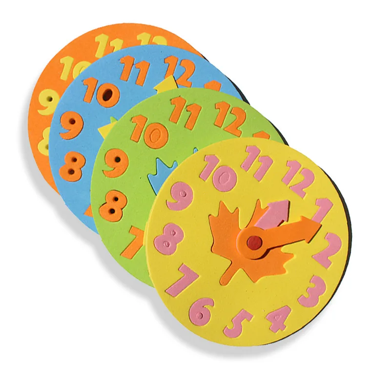2024 Factory Custom Creative Colorful Tangram Magnetic Cartoon Parent-child Educational Toy EVA Foam Clock Puzzle
