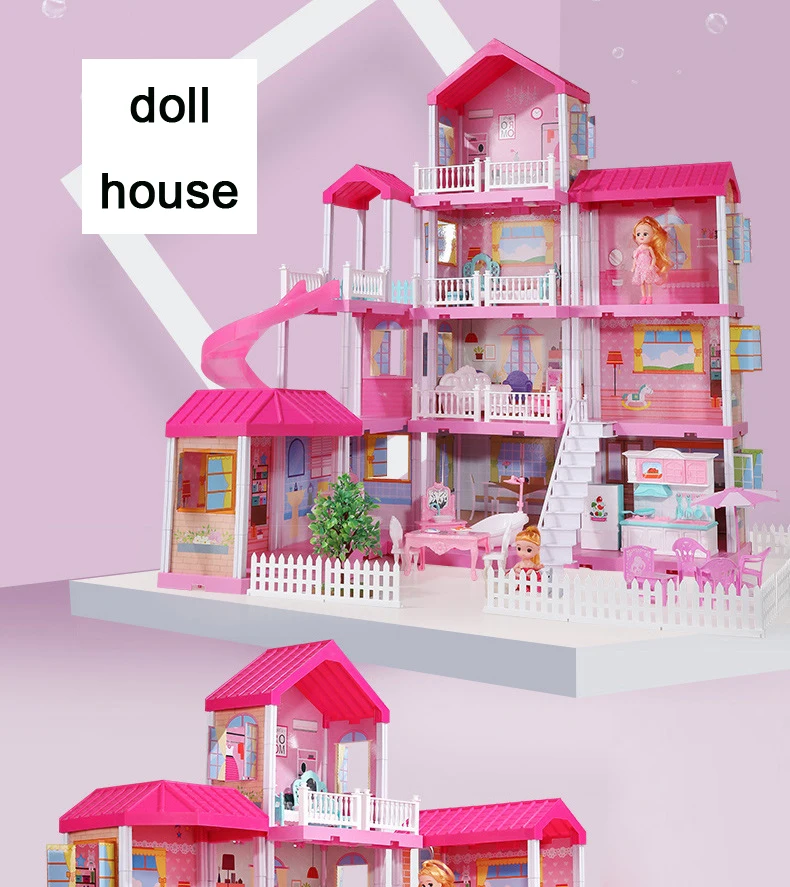 Gabbys Doll House Playhouse Girl Toys 4 Story 11 Doll House Rooms With