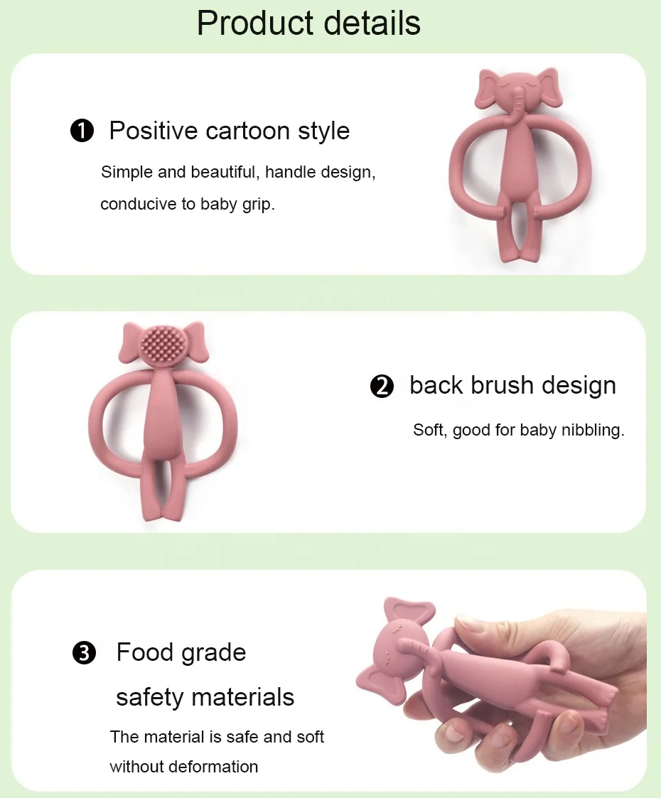 Бесплатный образец 2023, Разноцветные Детские грызунки в форме слона