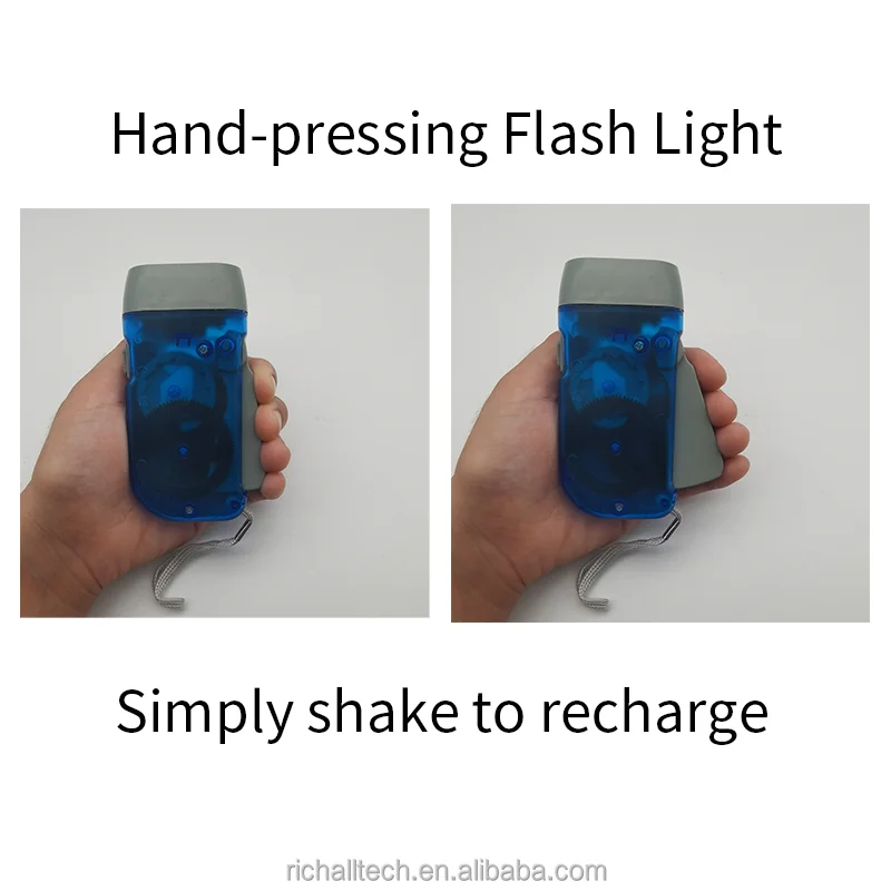 Hand Crank Dynamo 3 LED Plastic Portable Tactical Flashlight Emergency Camping Earthquake Torch Light