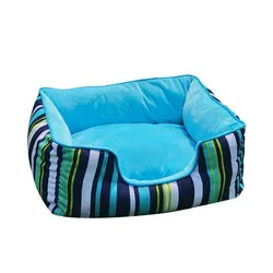 New Fashion Color Stripes Pet bed Canvas and plush pet sofa bed for Sale NO 3