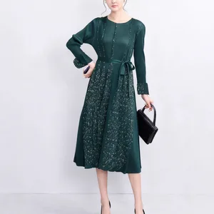 Latest Design Spring and Autumn Miyake Pleated Dress Stretchy Casual Dress Factory-made Elegant Dress for Women
