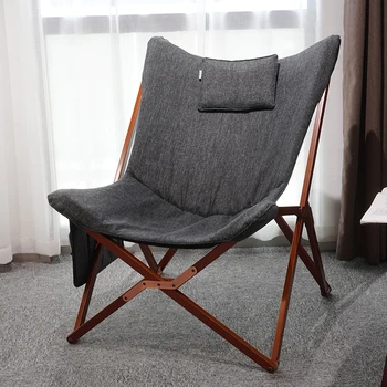 Outdoor Portable Wood Folding Camping Chair Folding Butterfly Chair