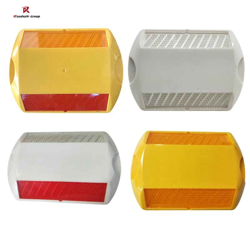 Reflective White Red Yellow Traffic Safety Pavement Road Marker Durable Raised Side Cat Eyes ABS Plastic Road Stud