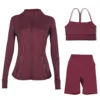 Costume rouge foncé à col montant en forme de Y à cinq points
