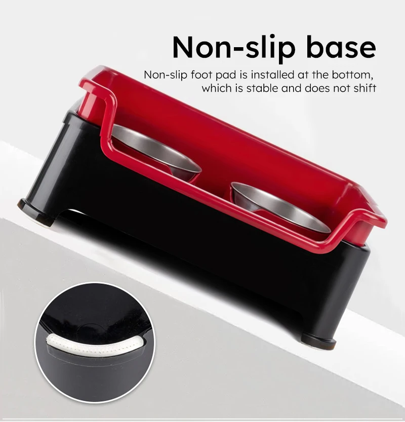 Pet Bowl Stainless Steel Dog Bowl Anti-upset Life  Pet Double Stainless Steel Cat Bowl Wholesale factory