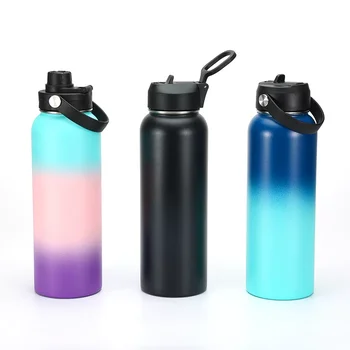 Large Capacity Gradient Color Wide Mouth Stainless Steel Thermo bottle vacuum water bottle