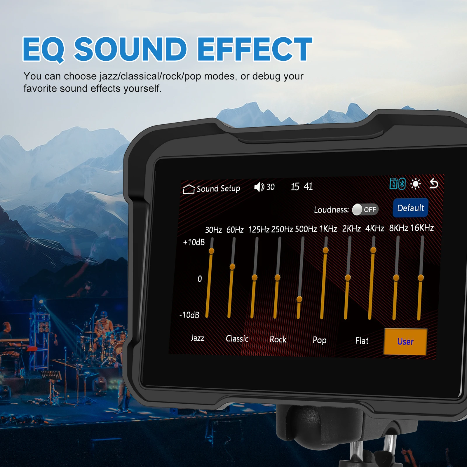 android auto monitor ip67 waterproof for motorcycle support airplay android cast bt a3910-6