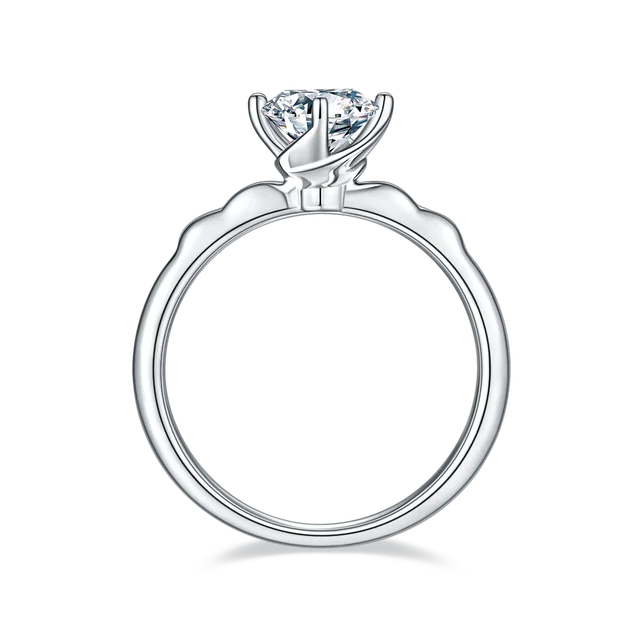 925 Sterling Silver  VVS D Moissanite Wedding Ring Irregular Silver Plated Platinum Ring For Women