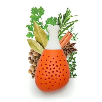 2022 New Seasoning Spice Filter Creative Chicken Leg Shape Silicone Herb and Spice Infuser Home Gadget