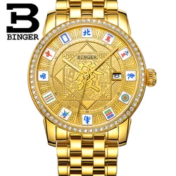 Binger Swiss Mechanical Luxury Gold Men Watch B 5055