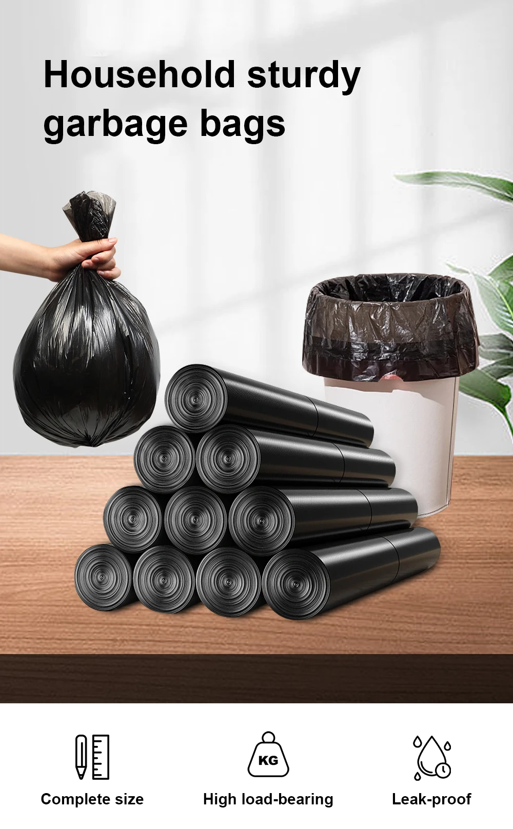 Heavy Duty Ldpe Big Recycle Eco Friendly Trash Garbage Bags Wholesale