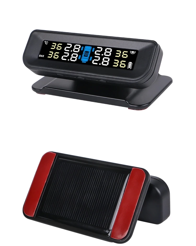 Solar Energy Tire Monitoring System Monitor Waterproof Sensors Cars Tyre Pressure TPMS