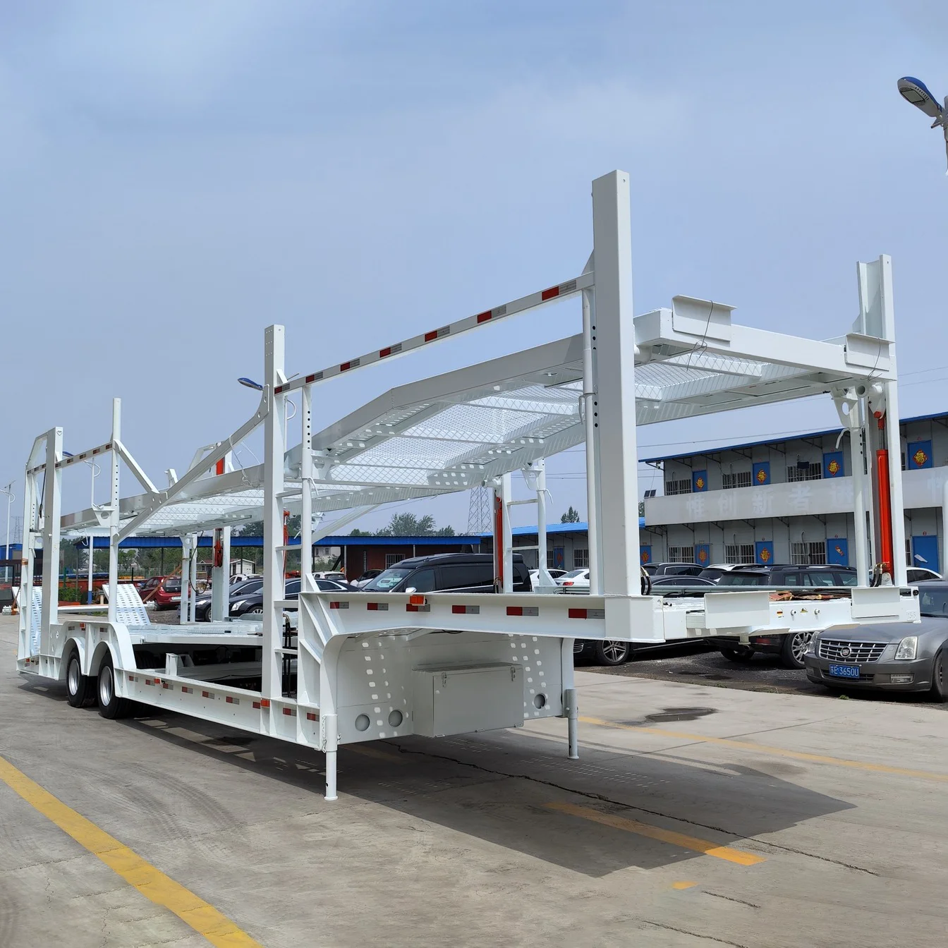 2 Axles 3 Axis Double Deck Transport 6 Auto Electric Car Carrier Trailer 8 Car Hauler Truck Utility Semi Trailer
