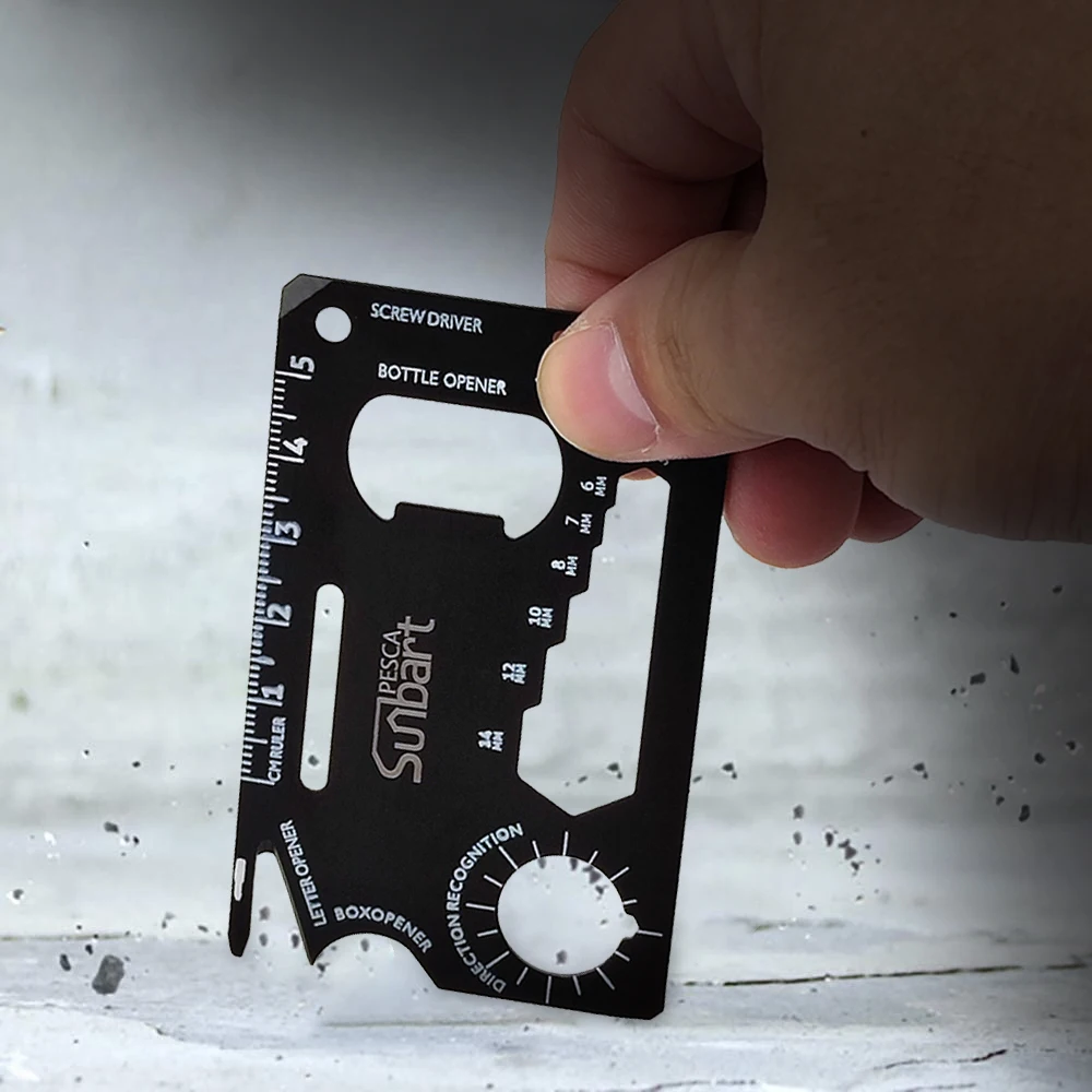 Multi Tool Card with Led Light Travel Multi Tool Pocket Knife Set Manicure for Man Survival Credit Card Tool for Camping