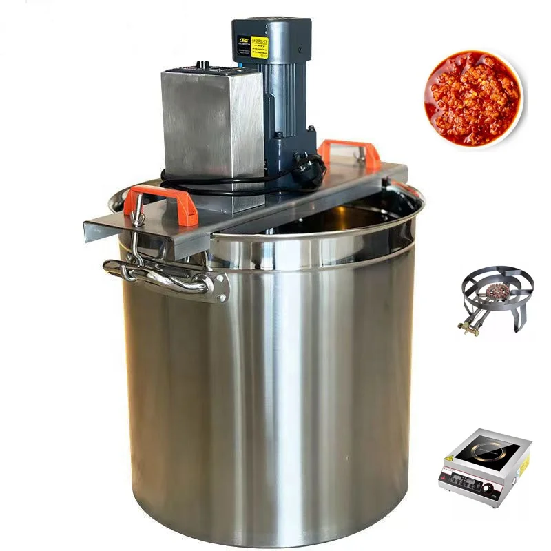 50L Stainless Steel Electric LPG Heating Stirrer Automatic Stirring Pot  110V