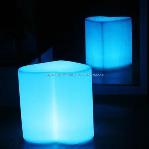 Beach Stool Illuminated Furniture Led bar Chairs Outdoor Plastic Chairs and Table Furniture Led Heart Chairs Set Furniture