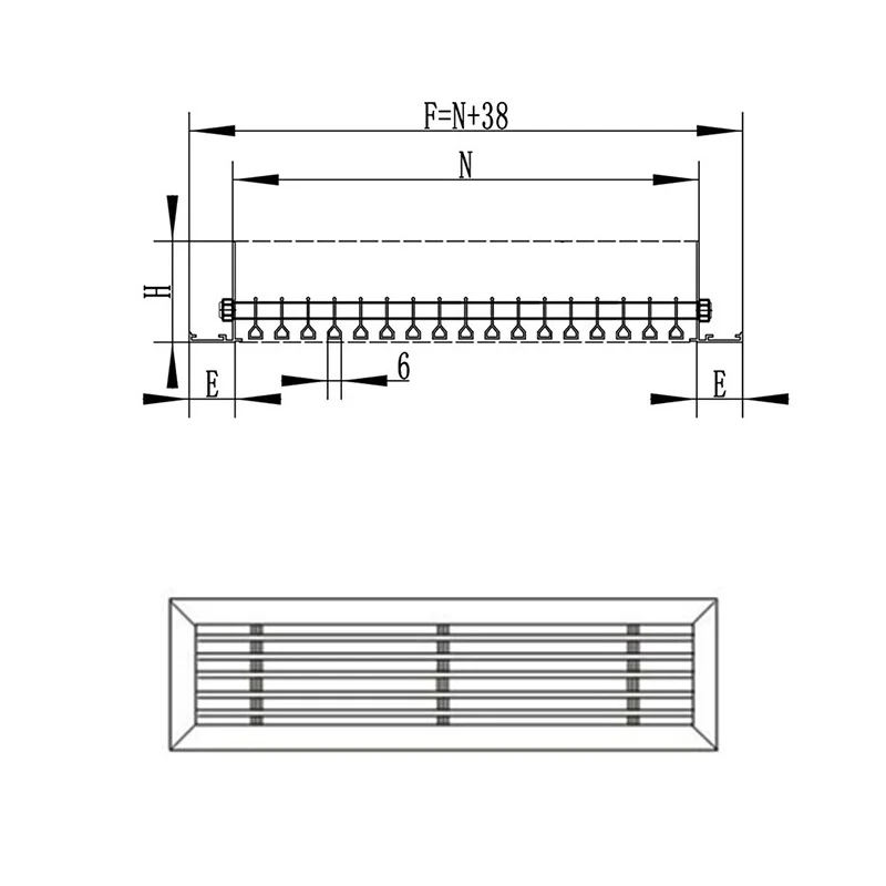 Hvac Linear air Diffuser Size Linear bar Grille
