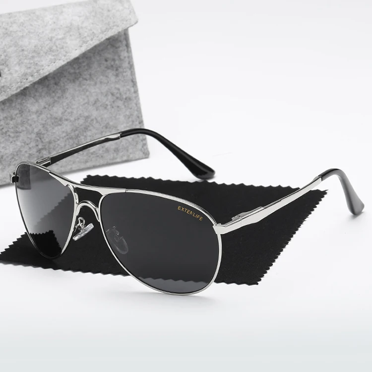 2023  Designer Men Metal Frame Sun Glasses Outdoor Sport Fishing Black  Lens Sunglasses