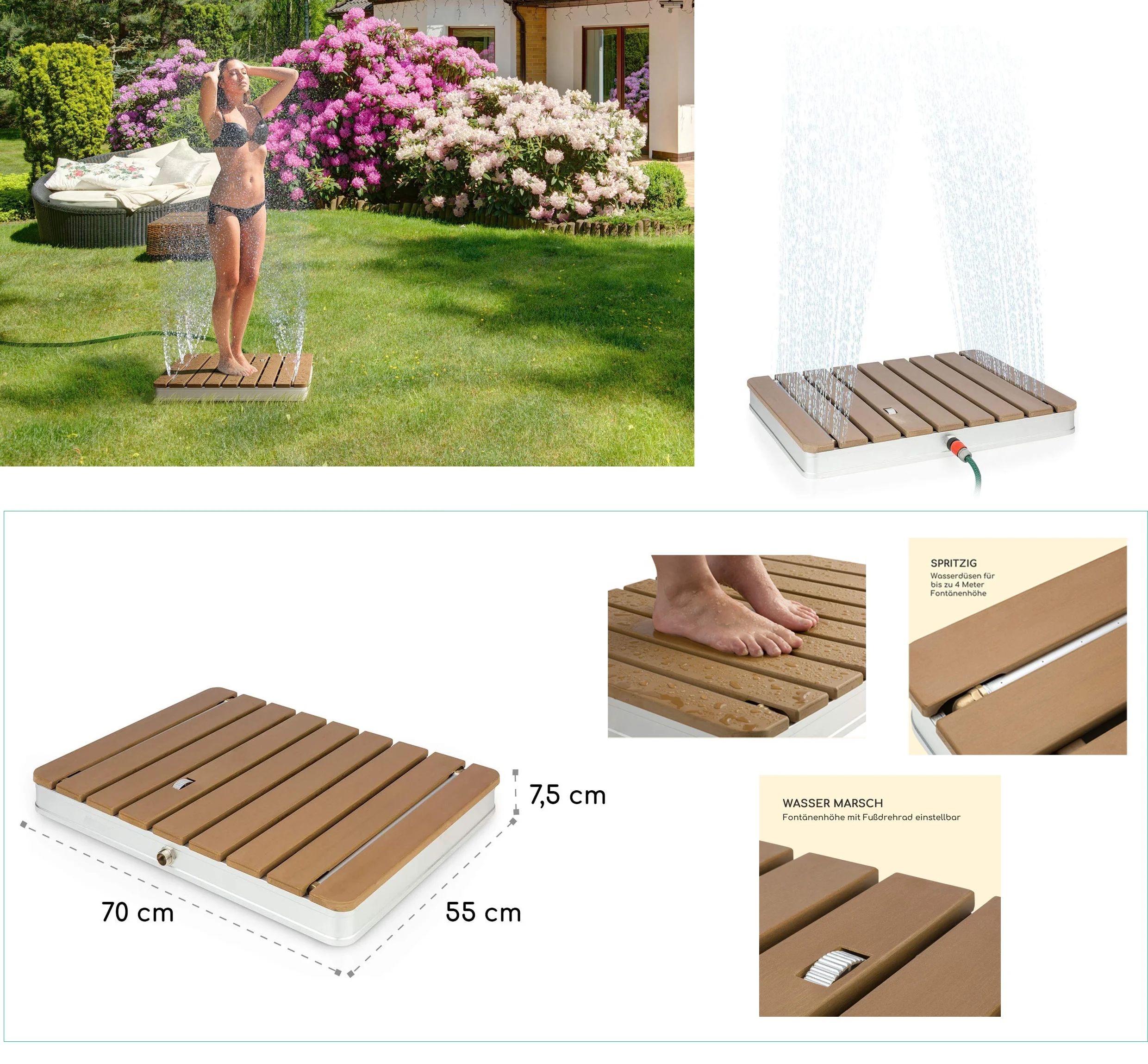 Отдельно стоящий открытый Душ