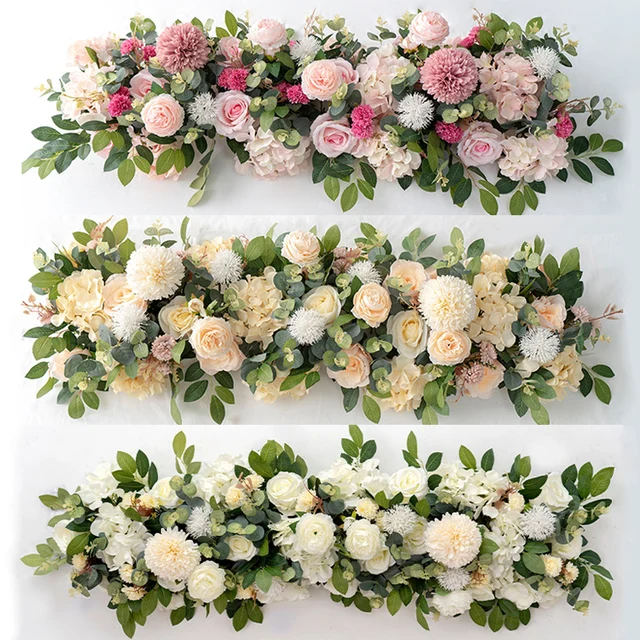 Wedding Decoration Artificial Floral Flower Row Arch Background Board Ceiling Decoration Window  Flower Finished Flower Row