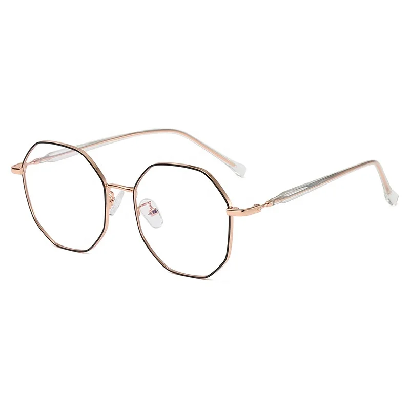 Optical Common Plain Glasses Irregular Metal Frame Reading Glasses for Teenagers Simple Eyeglasses