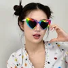 Pointed-edge heart-shaped colorful glasses