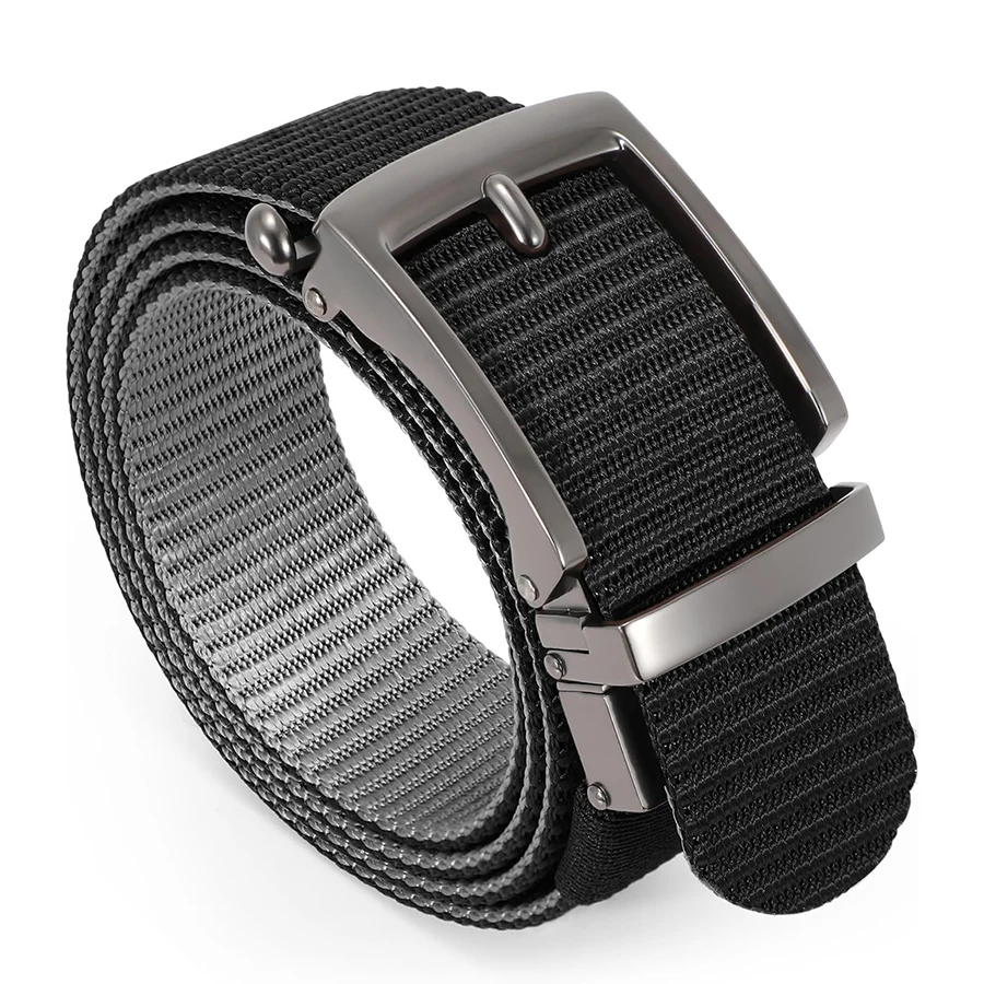 Wear-resistant Breathable Reversible Ratchet Belts Men Tactical Men Nylon Web Outside Tail Golf Belt