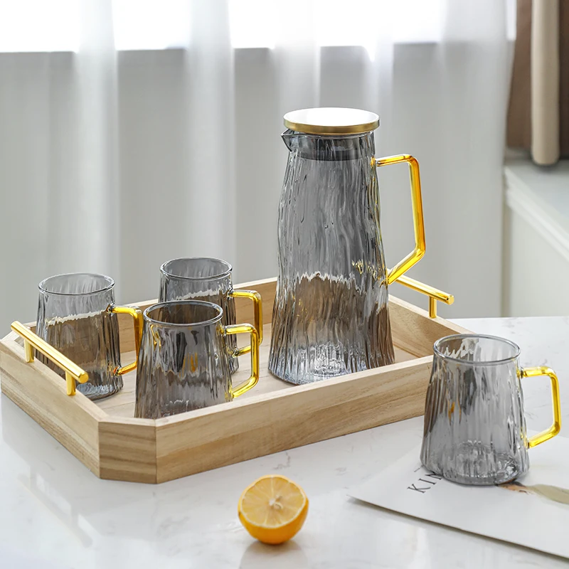 Gift Set Transparent Borosilicate Glass Teapot Mugs