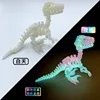 14cm long white luminous raptor dragon