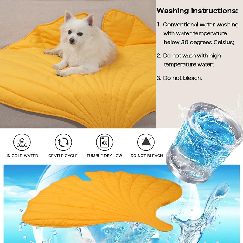 Soft Cooling Dog Mat Decorative 3D Leaves Shaped Pet Blanket
