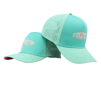 TCAP China 5 Panel Teardrop-shaped Laser-perforated Waterproof Hat with Summer-themed Colorful Lining