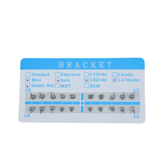 Efficient Bondable Metal Brackets - Ideal for All Orthodontic Adhesives Roth/MBT/Edgewise