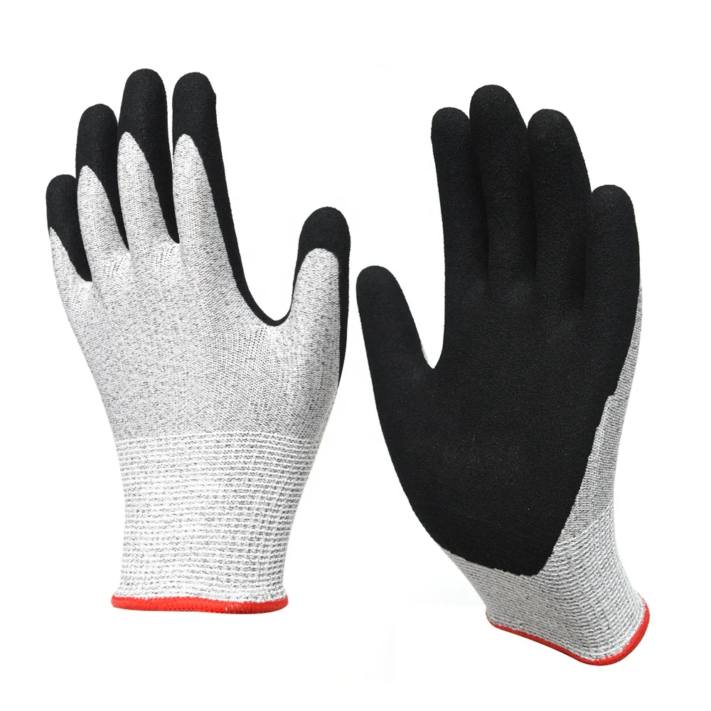 13 Gauge Hppe And Glass Fiber Hand Protection Anti Cut Gloves Nitrile ...